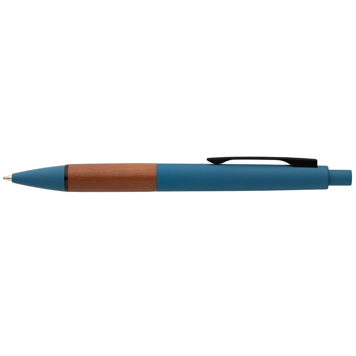 Stylo Tide en plastique recyclé avec grip en bois d’acacia