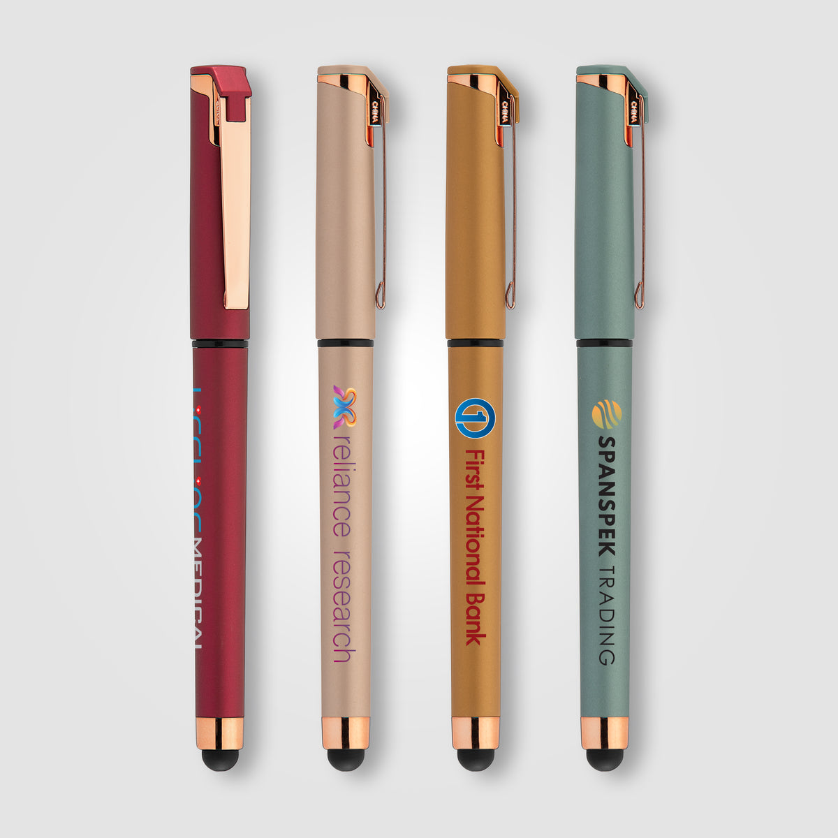 Islander Softy Rose Gold Designer Stylo à gel métallique avec stylet