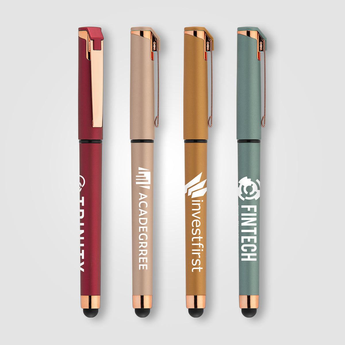 Islander Softy Rose Gold Designer Stylo à gel métallique avec stylet
