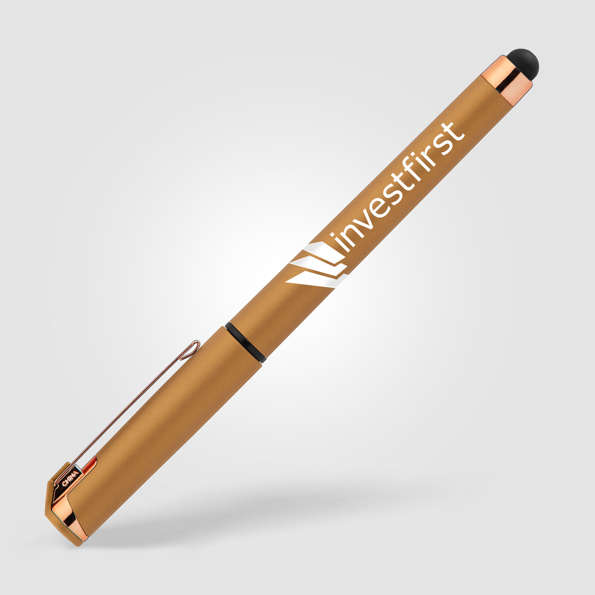 Islander Softy Rose Gold Designer Stylo à gel métallique avec stylet