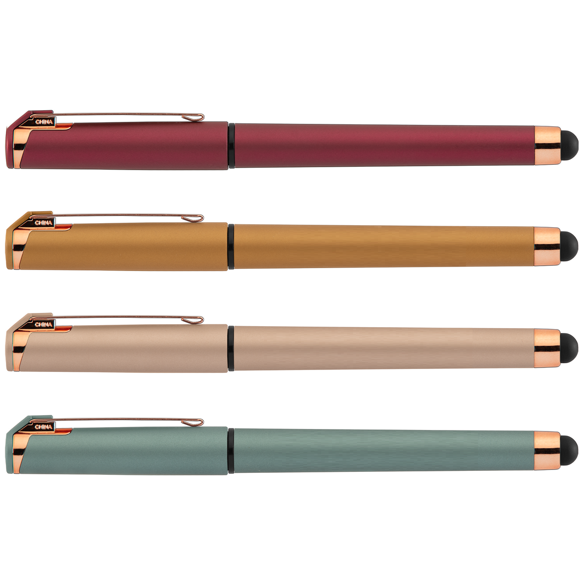 Islander Softy Rose Gold Designer Stylo à gel métallique avec stylet