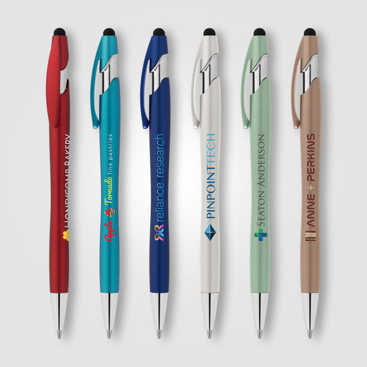 Stylo recyclé La Jolla avec stylet + encre anti-fraude SKU : AJY Empreinte CO2 totale (kg): 0.09 KgCO2e