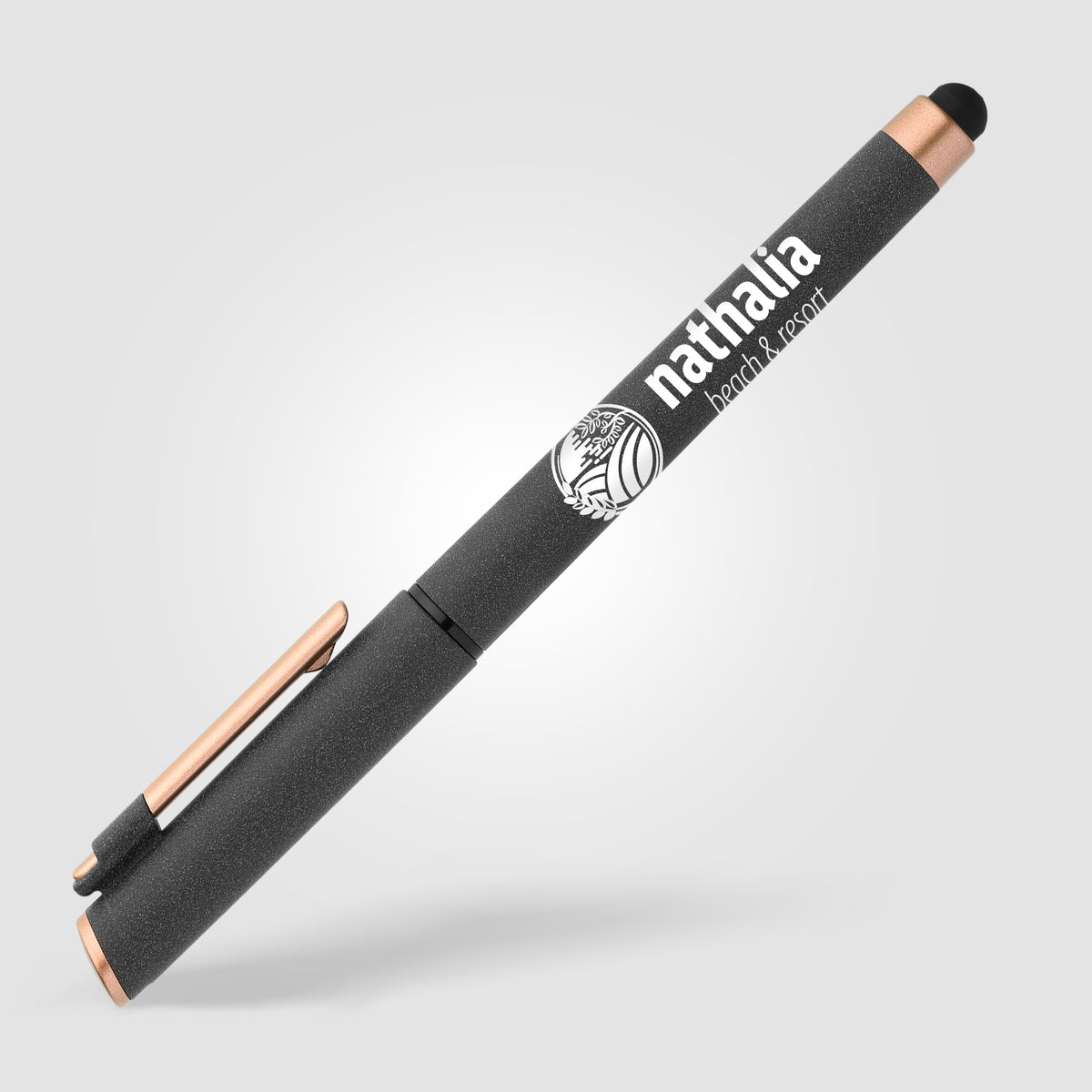 Stylo gel stylet York, plastique recyclé, finition bronze