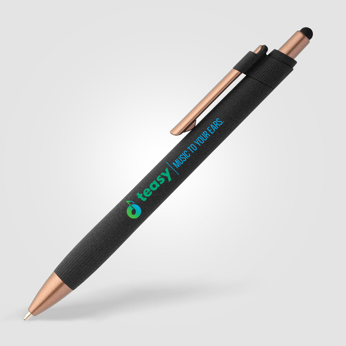 Stylo bille stylet York, plastique recyclé, finition bronze