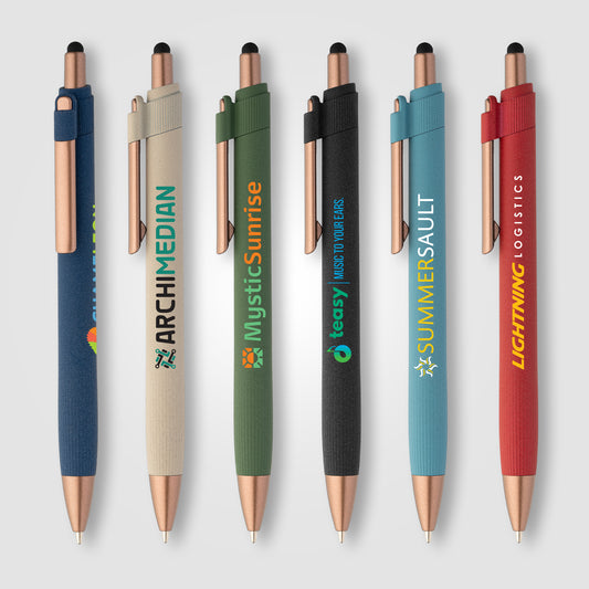 Stylo bille stylet York, plastique recyclé, finition bronze