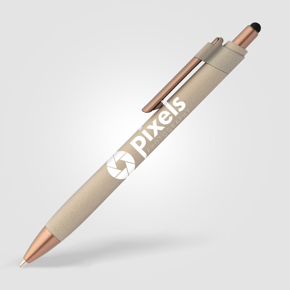 Stylo bille stylet York, plastique recyclé, finition bronze