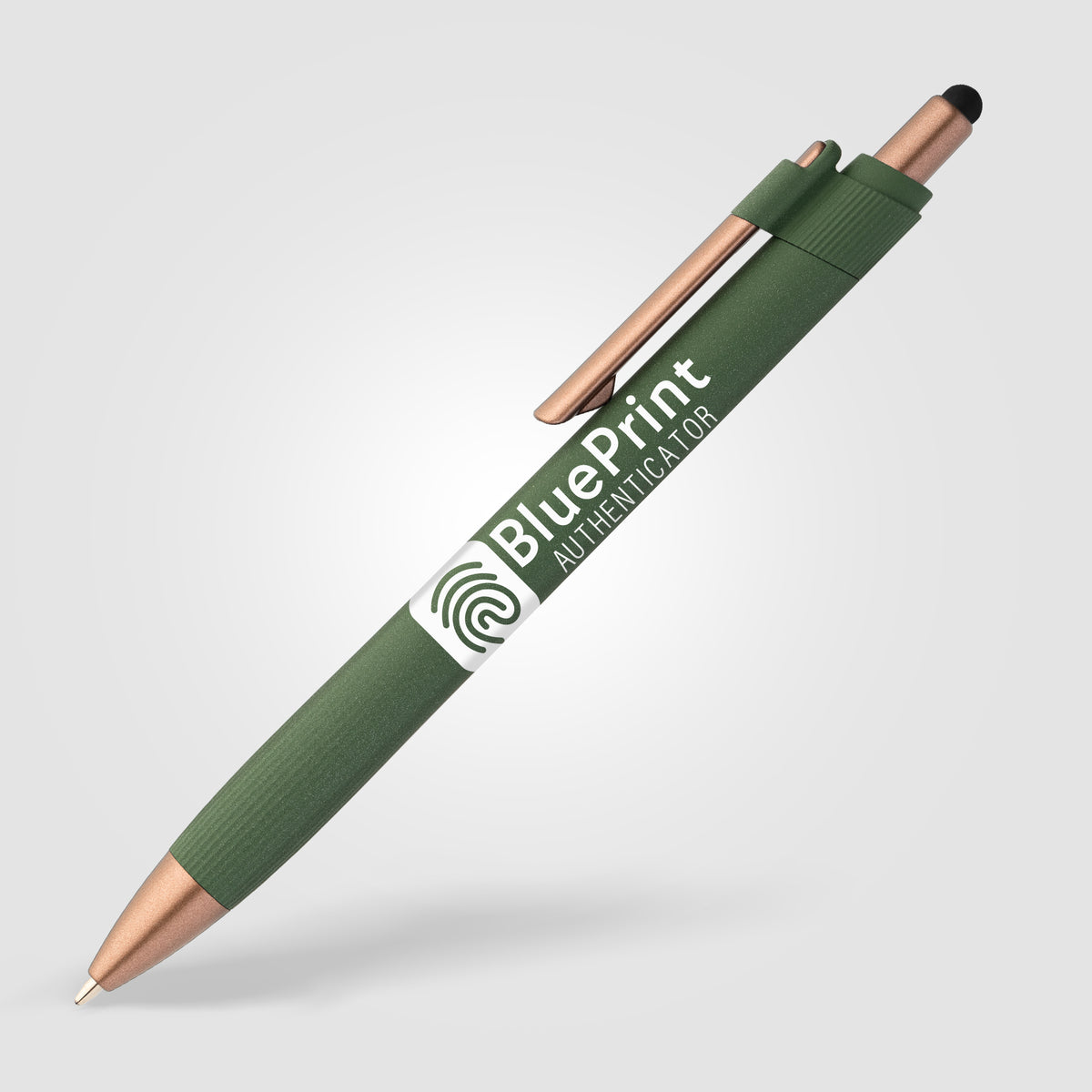 Stylo bille stylet York, plastique recyclé, finition bronze