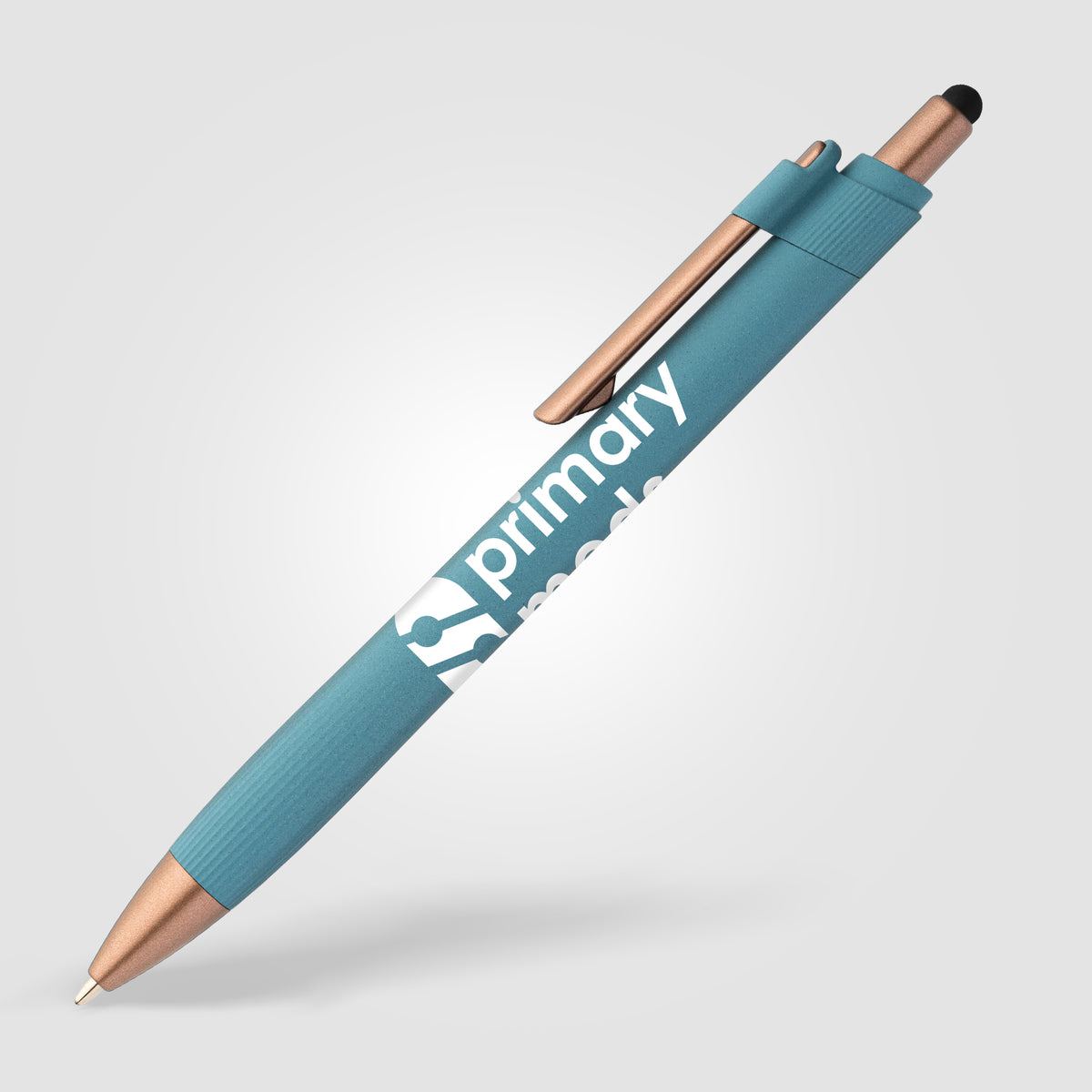 Stylo bille stylet York, plastique recyclé, finition bronze
