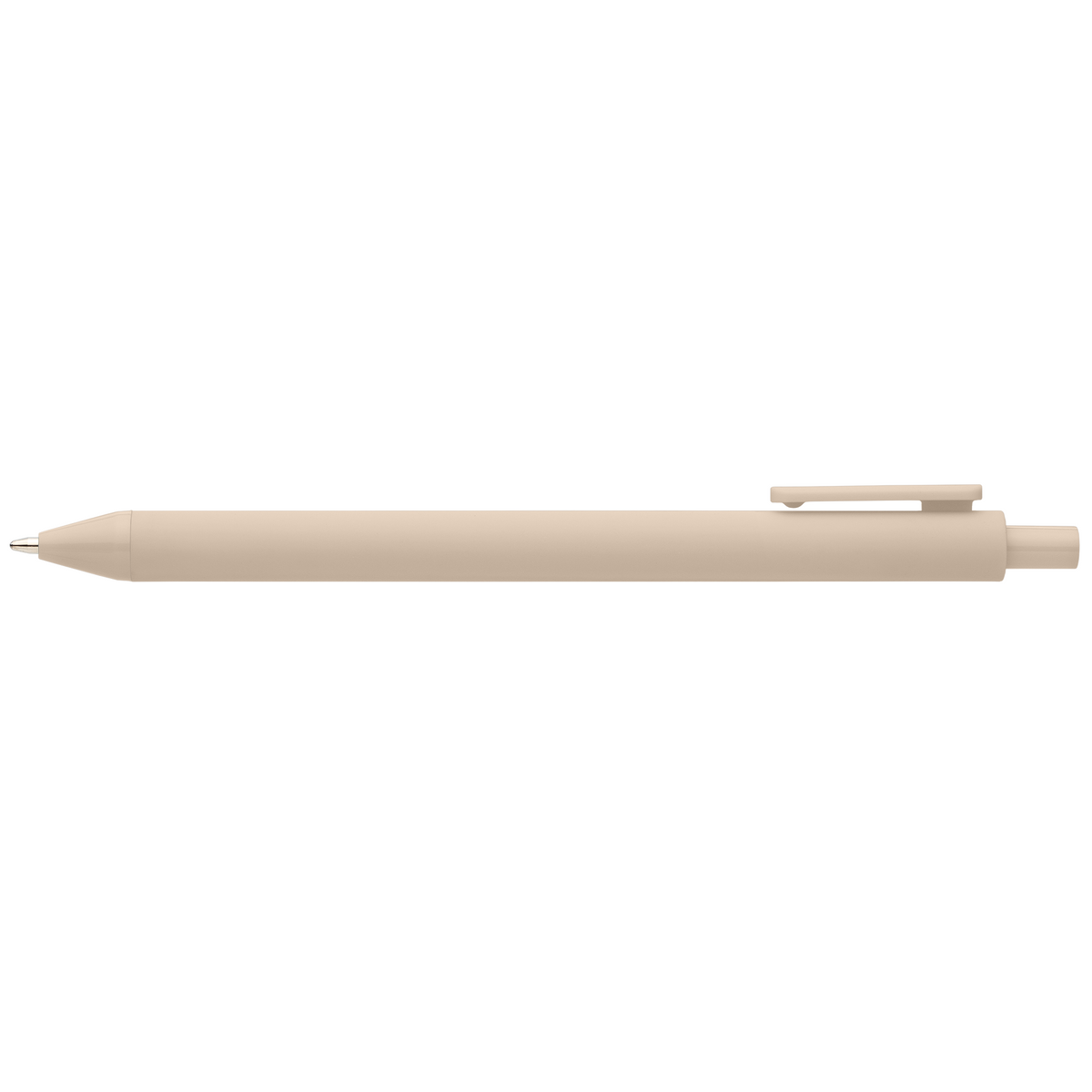 Stylo Bloom en plastique recyclé avec corps soft-touch et mécanisme rétractable
