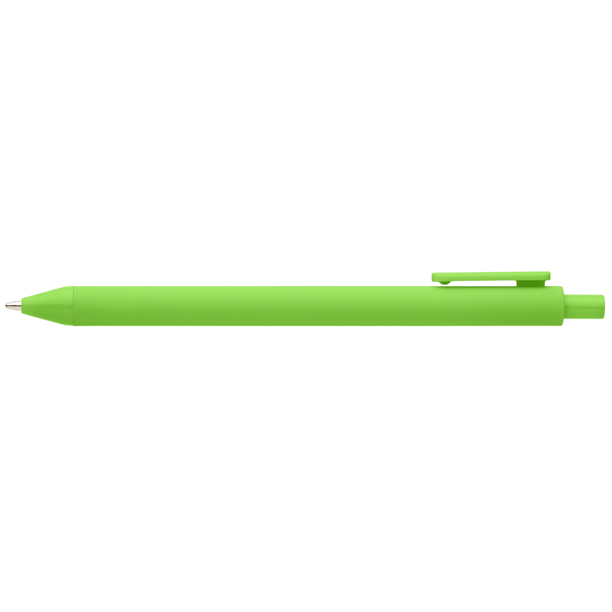 Stylo Bloom en plastique recyclé avec corps soft-touch et mécanisme rétractable