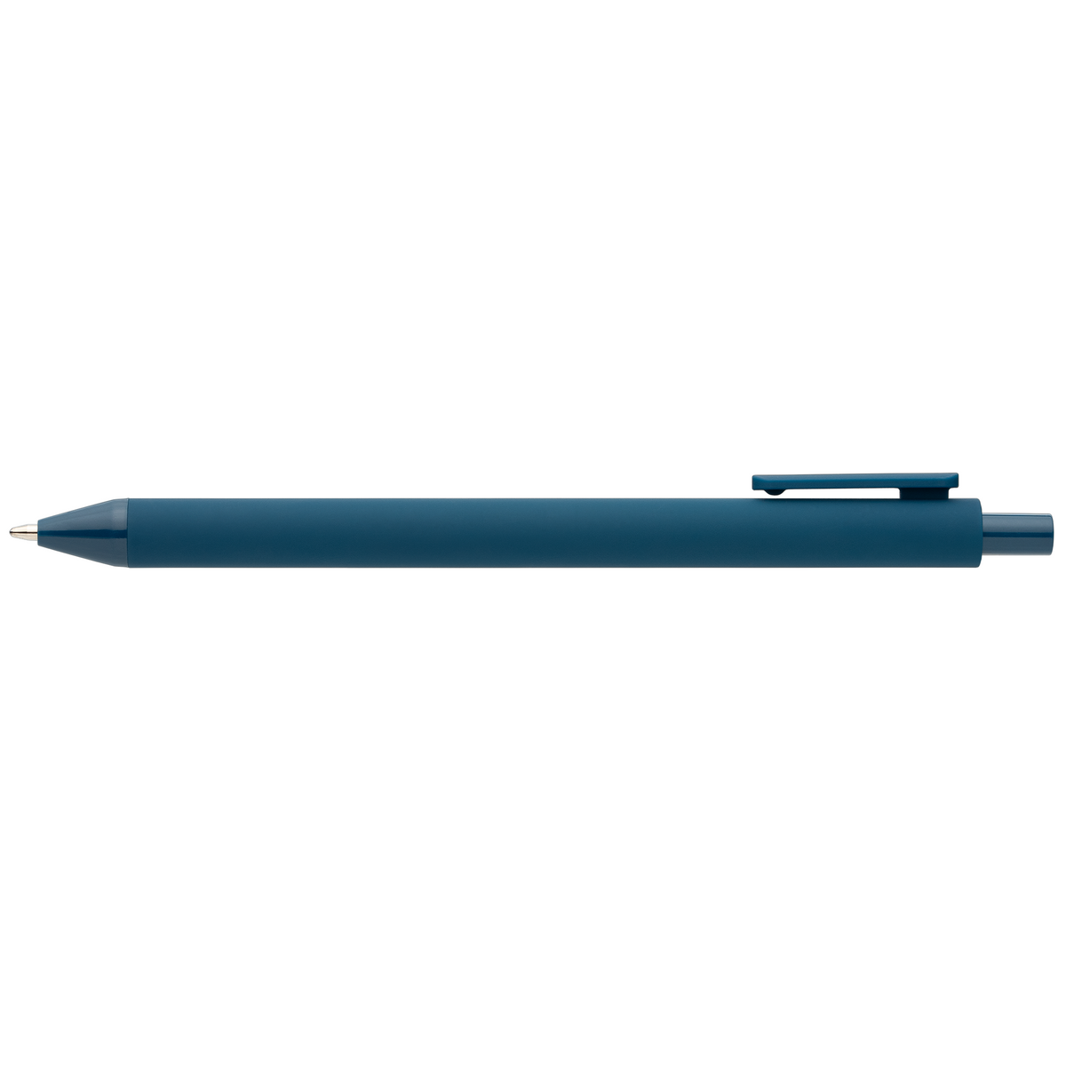 Stylo Bloom en plastique recyclé avec corps soft-touch et mécanisme rétractable