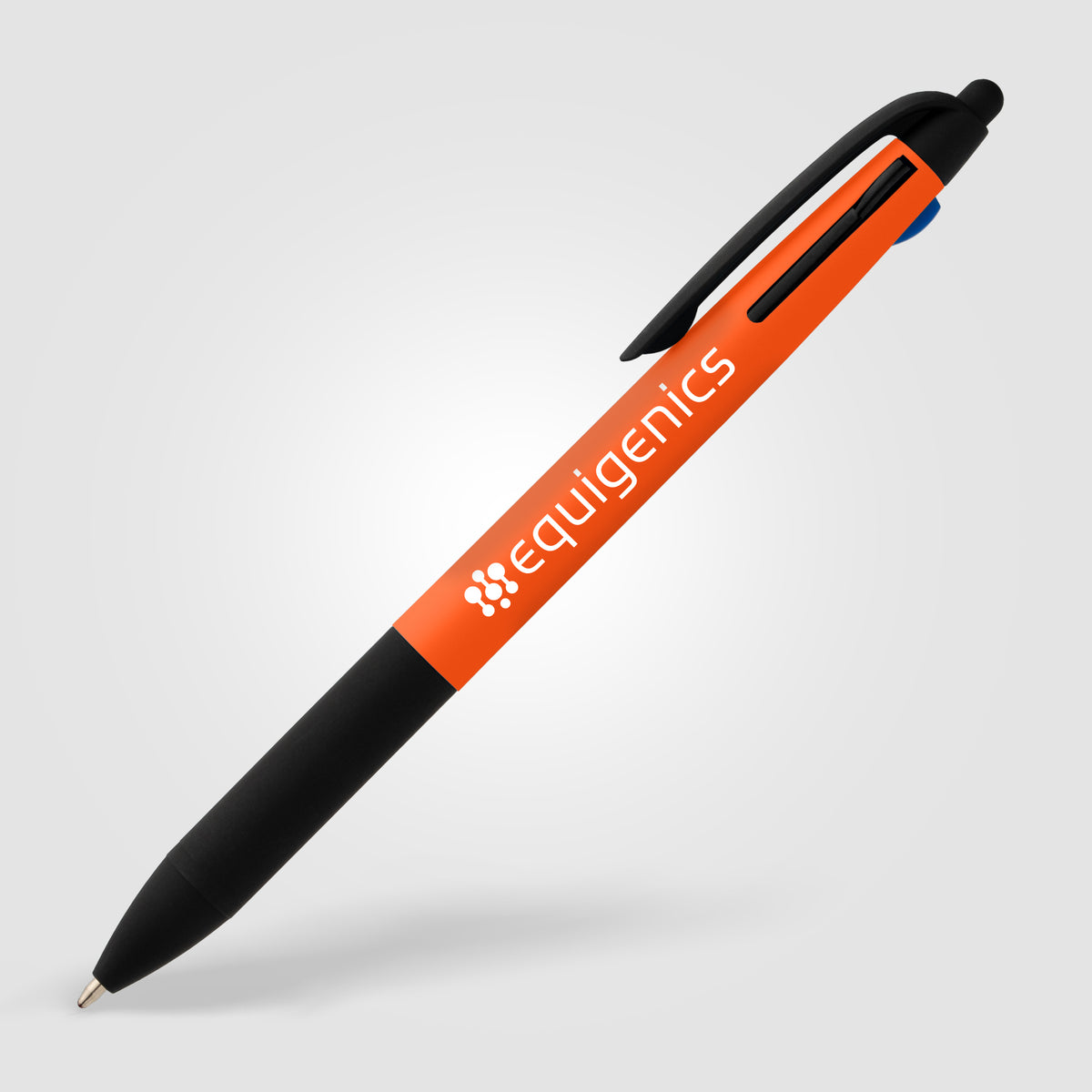 Stylo Malta 3-en-1 en plastique recyclé avec grip néon et multi-encres