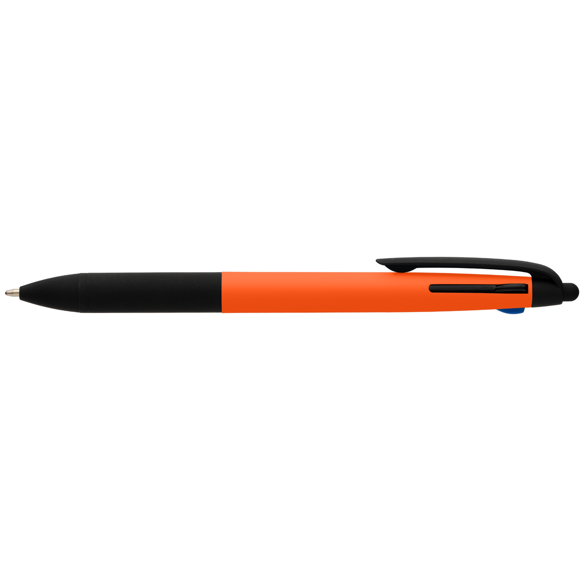 Stylo Malta 3-en-1 en plastique recyclé avec grip néon et multi-encres
