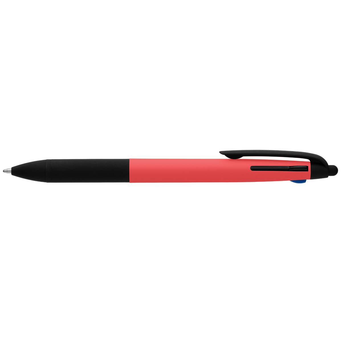 Stylo Malta 3-en-1 en plastique recyclé avec grip néon et multi-encres
