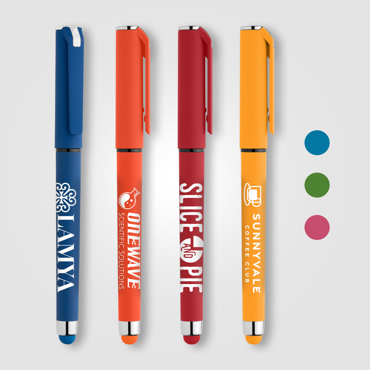 Stylo Islander en plastique recyclé avec grip gel monochrome