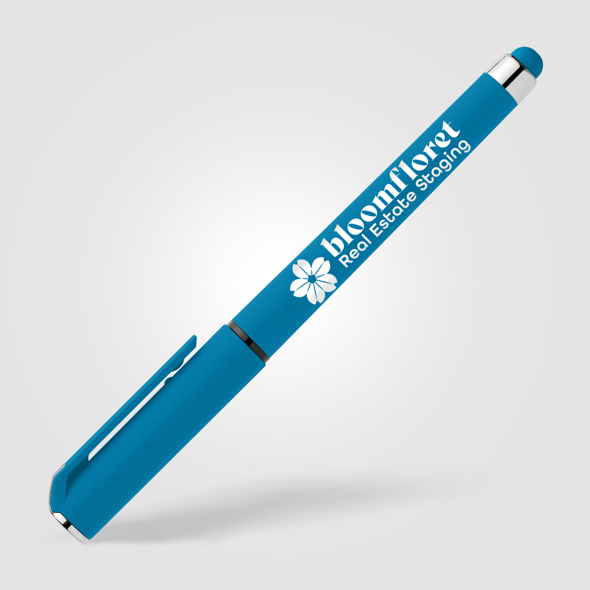 Stylo Islander en plastique recyclé avec grip gel monochrome