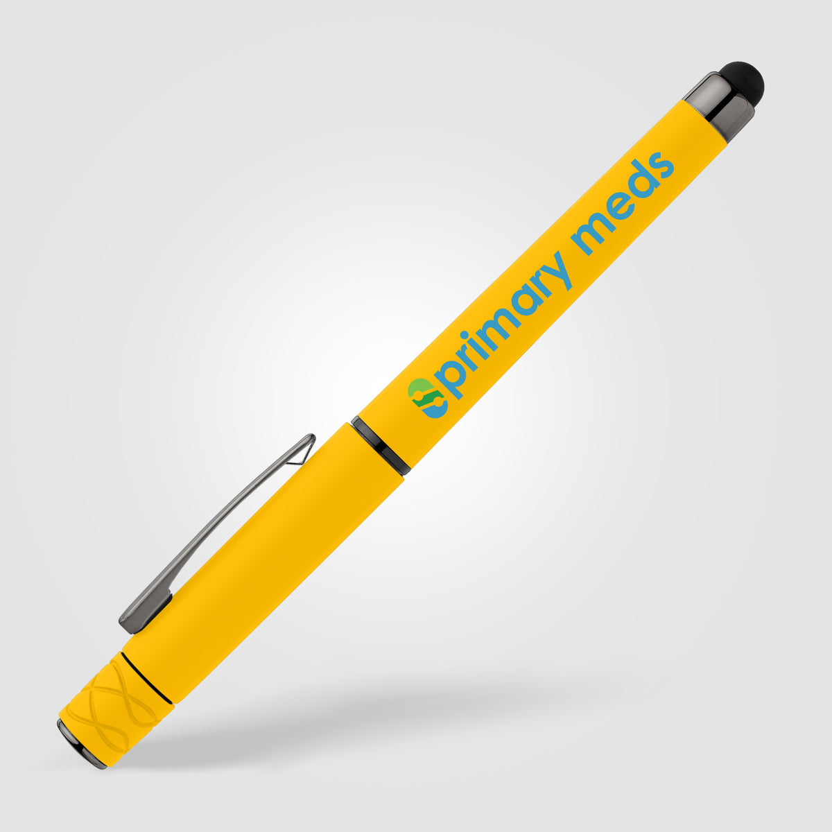 Stylo Tavi en plastique recyclé avec stylet et fidget spinner à encre gel