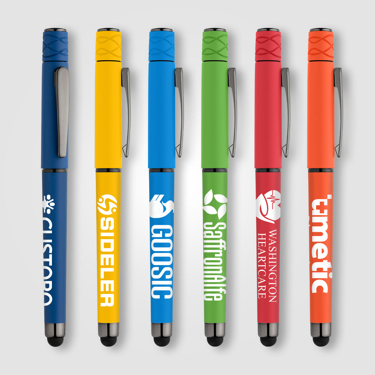 Stylo Tavi en plastique recyclé avec stylet et fidget spinner à encre gel