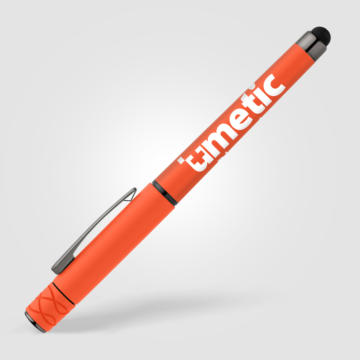 Stylo Tavi en plastique recyclé avec stylet et fidget spinner à encre gel