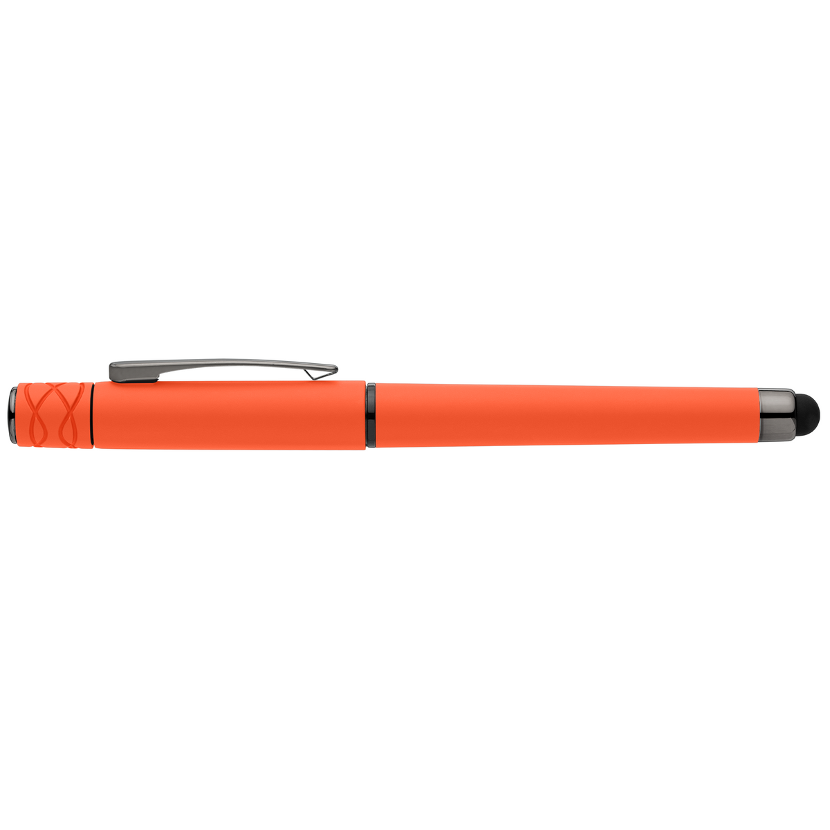 Stylo Tavi en plastique recyclé avec stylet et fidget spinner à encre gel