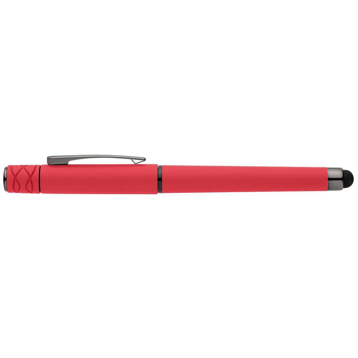 Stylo Tavi en plastique recyclé avec stylet et fidget spinner à encre gel