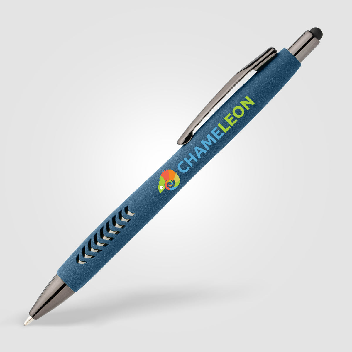 Stylo Avalon en plastique recyclé avec finition pierre et stylet