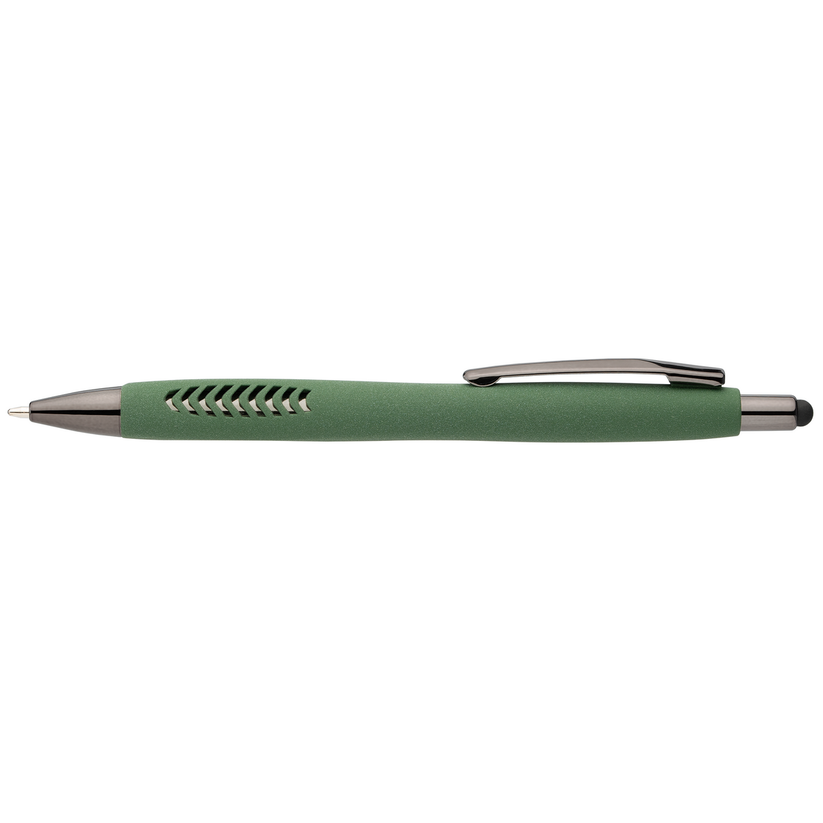 Stylo Avalon en plastique recyclé avec finition pierre et stylet