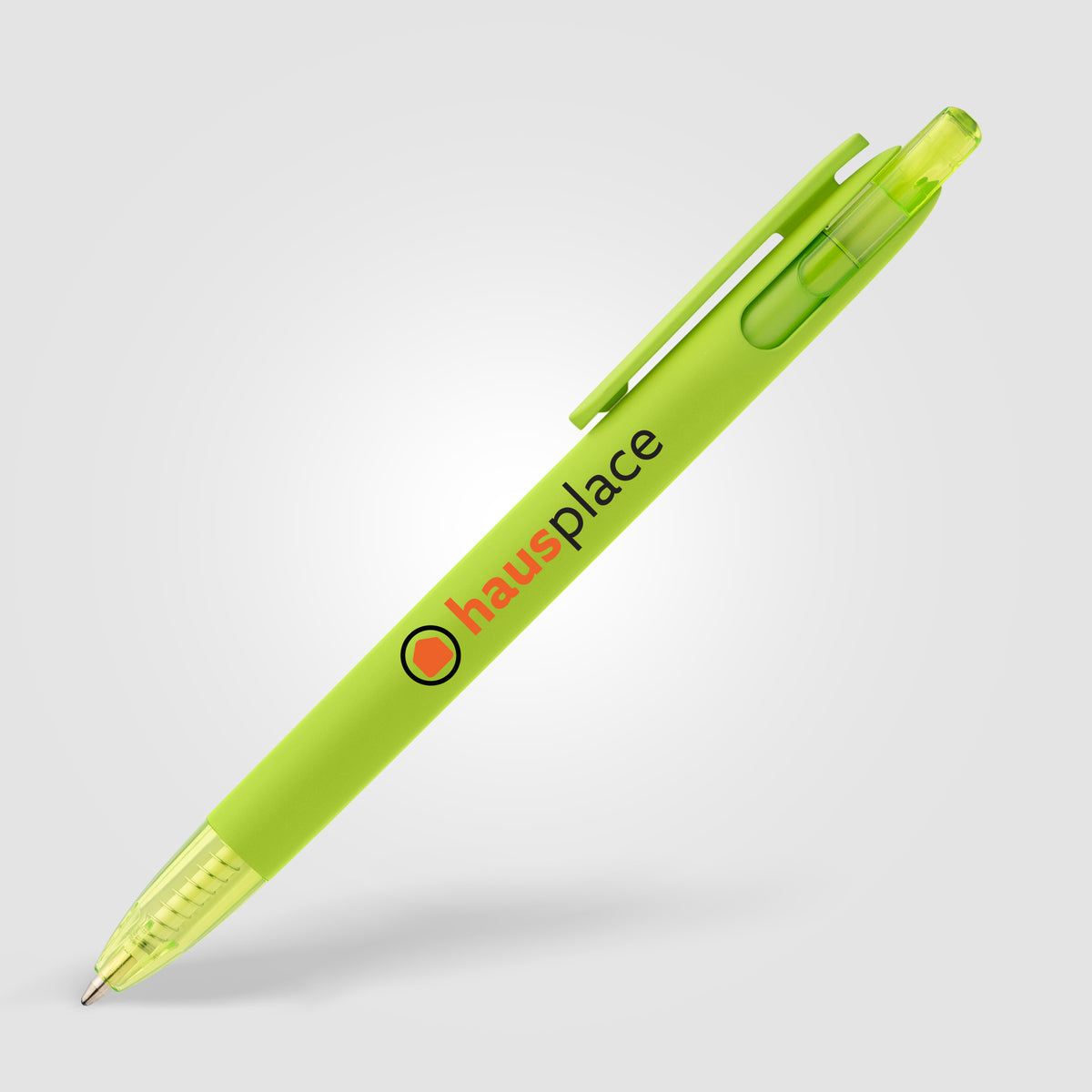 Stylo Jutta en plastique recyclé avec finition transparente