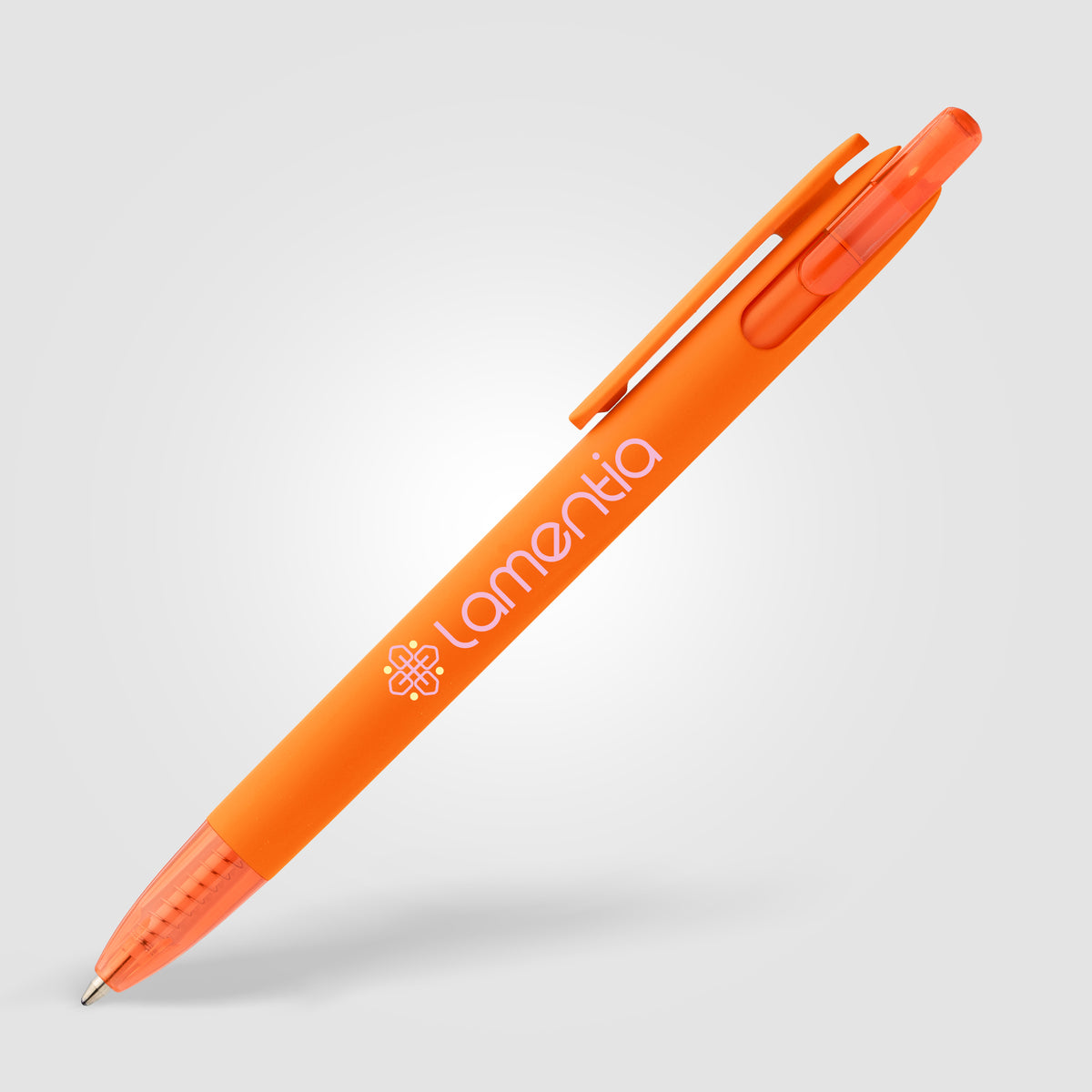 Stylo Jutta en plastique recyclé avec finition transparente