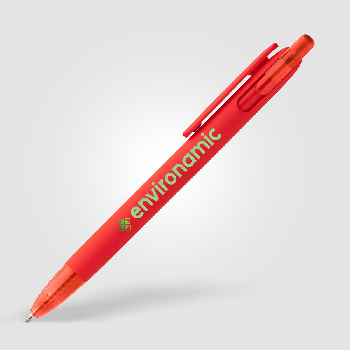 Stylo Jutta en plastique recyclé avec finition transparente