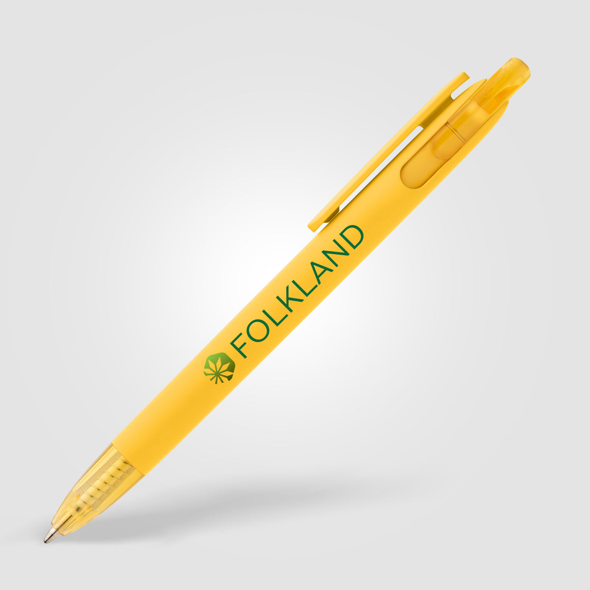 Stylo Jutta en plastique recyclé avec finition transparente