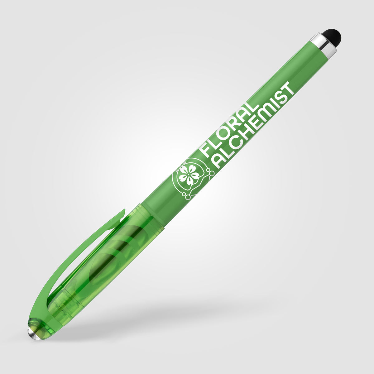 Stylo Prism en plastique recyclé avec stylet, boule anti-stress et encre gel