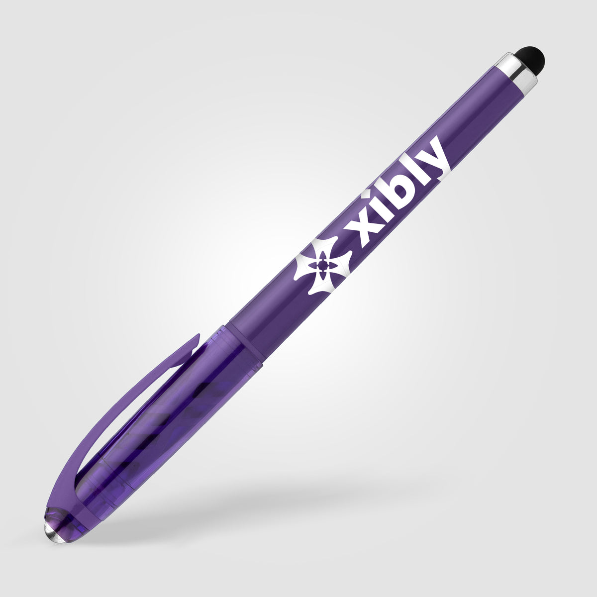 Stylo Prism en plastique recyclé avec stylet, boule anti-stress et encre gel