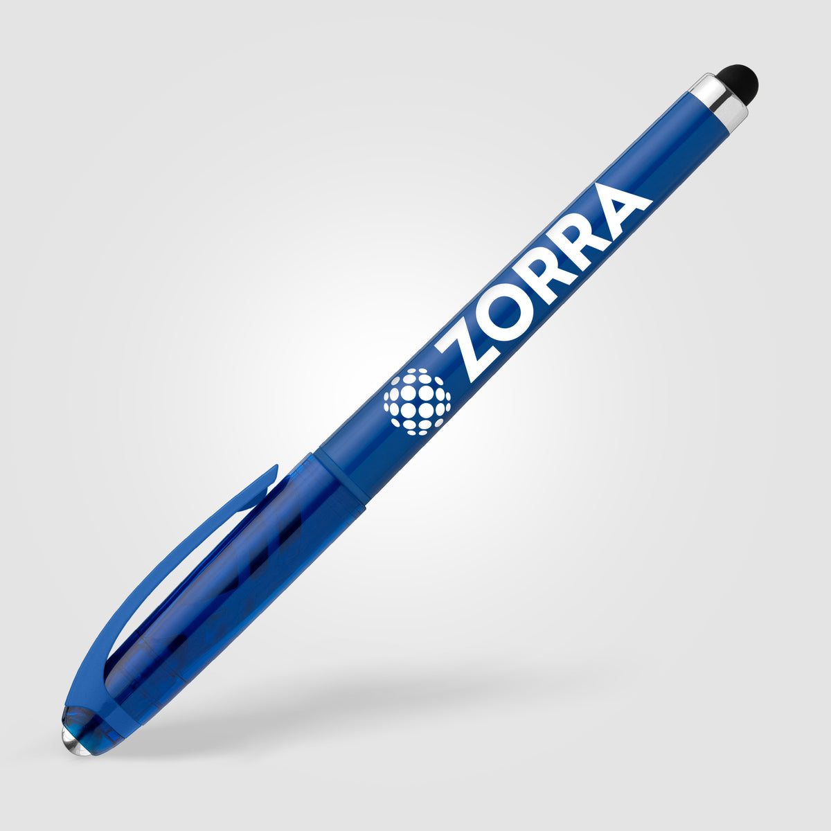 Stylo Prism en plastique recyclé avec stylet, boule anti-stress et encre gel