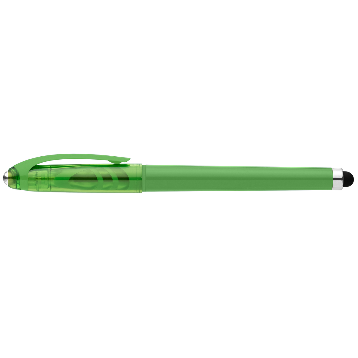 Stylo Prism en plastique recyclé avec stylet, boule anti-stress et encre gel