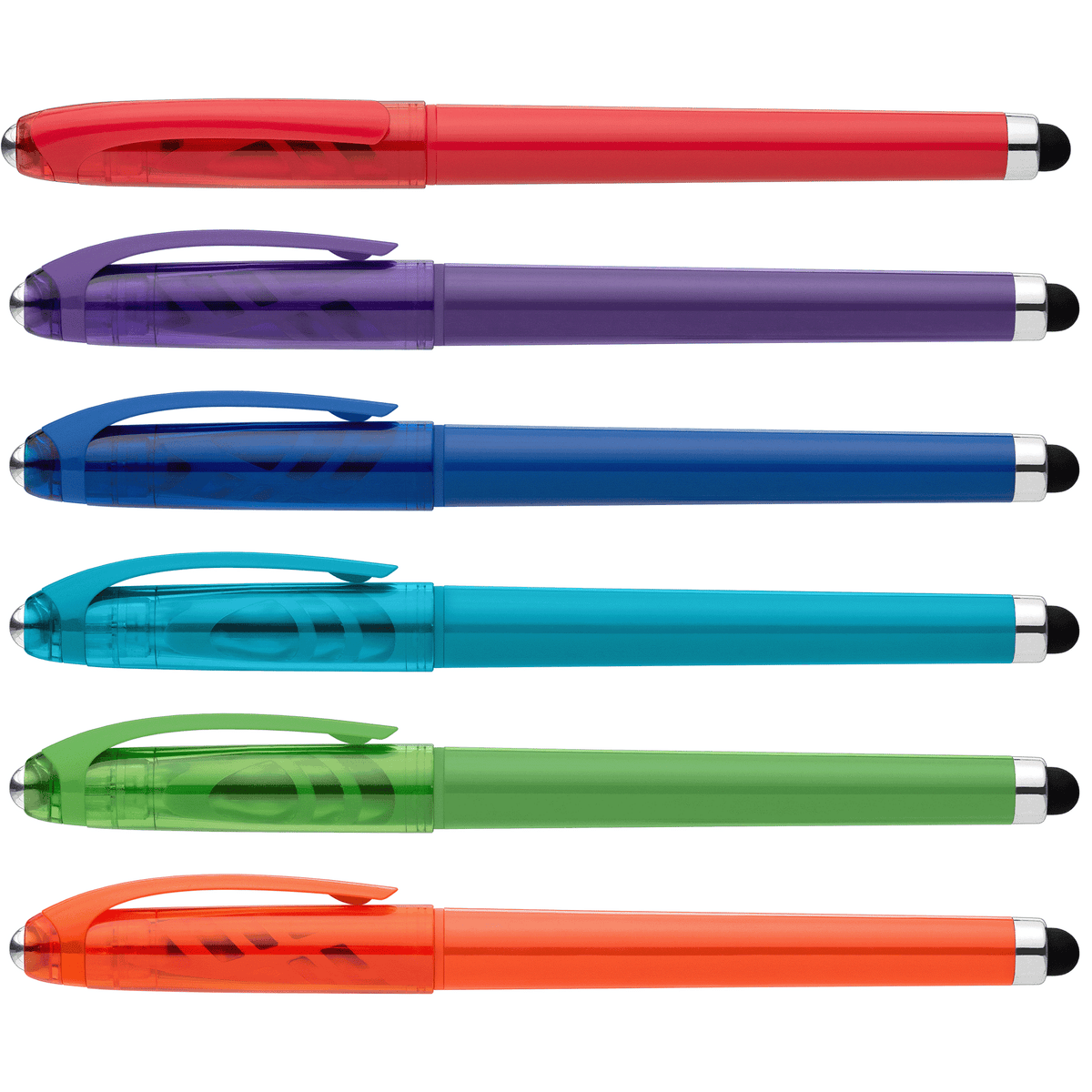 Stylo Prism en plastique recyclé avec stylet, boule anti-stress et encre gel