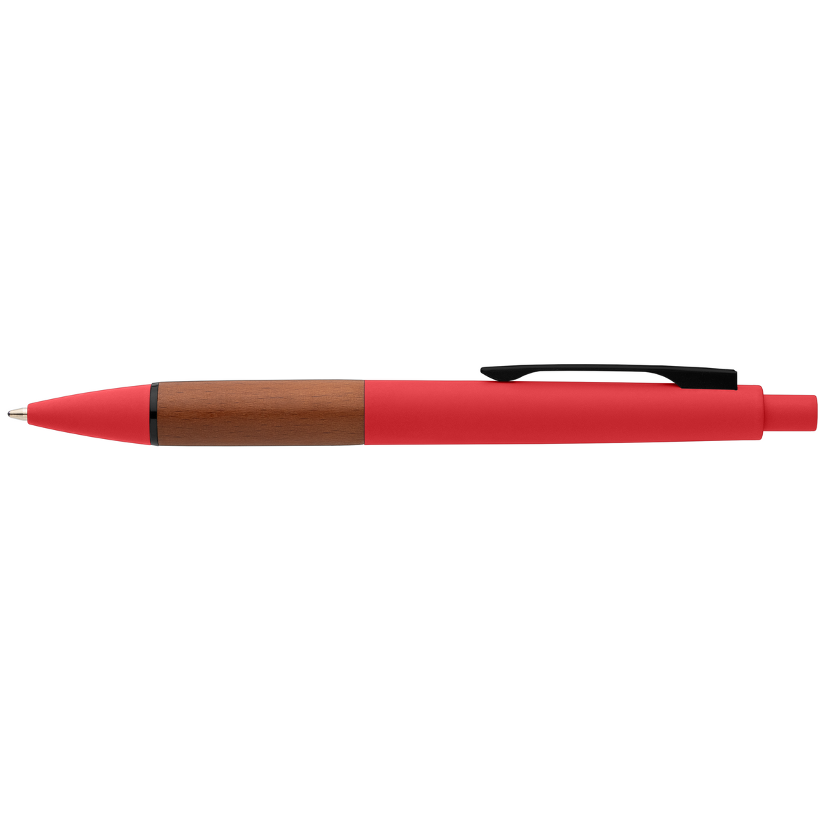 Stylo Tide en plastique recyclé avec grip en bois d’acacia