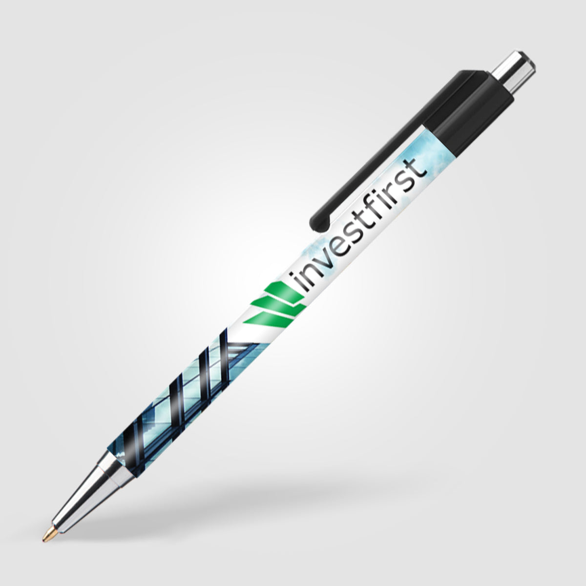 Stylo Astaire chrome avec embout coloré
