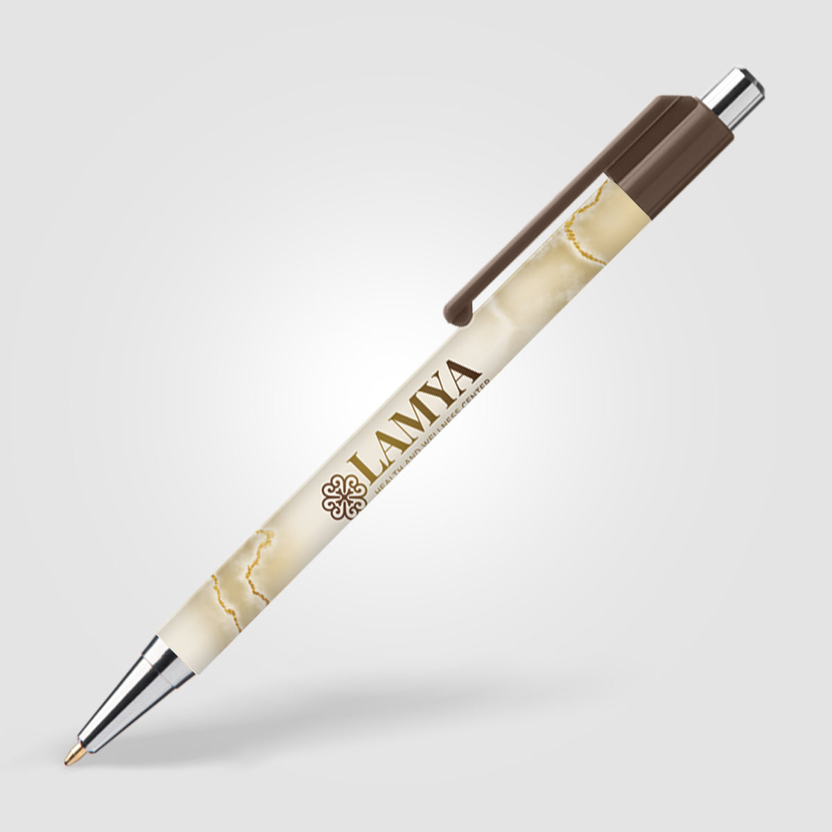Stylo Astaire chrome avec embout coloré