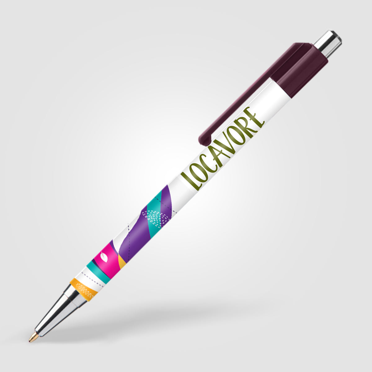 Stylo Astaire chrome avec embout coloré