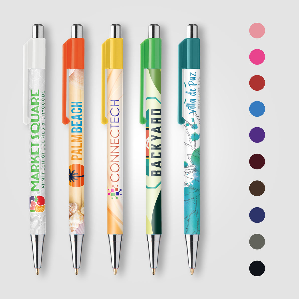 Stylo Astaire chrome avec embout coloré