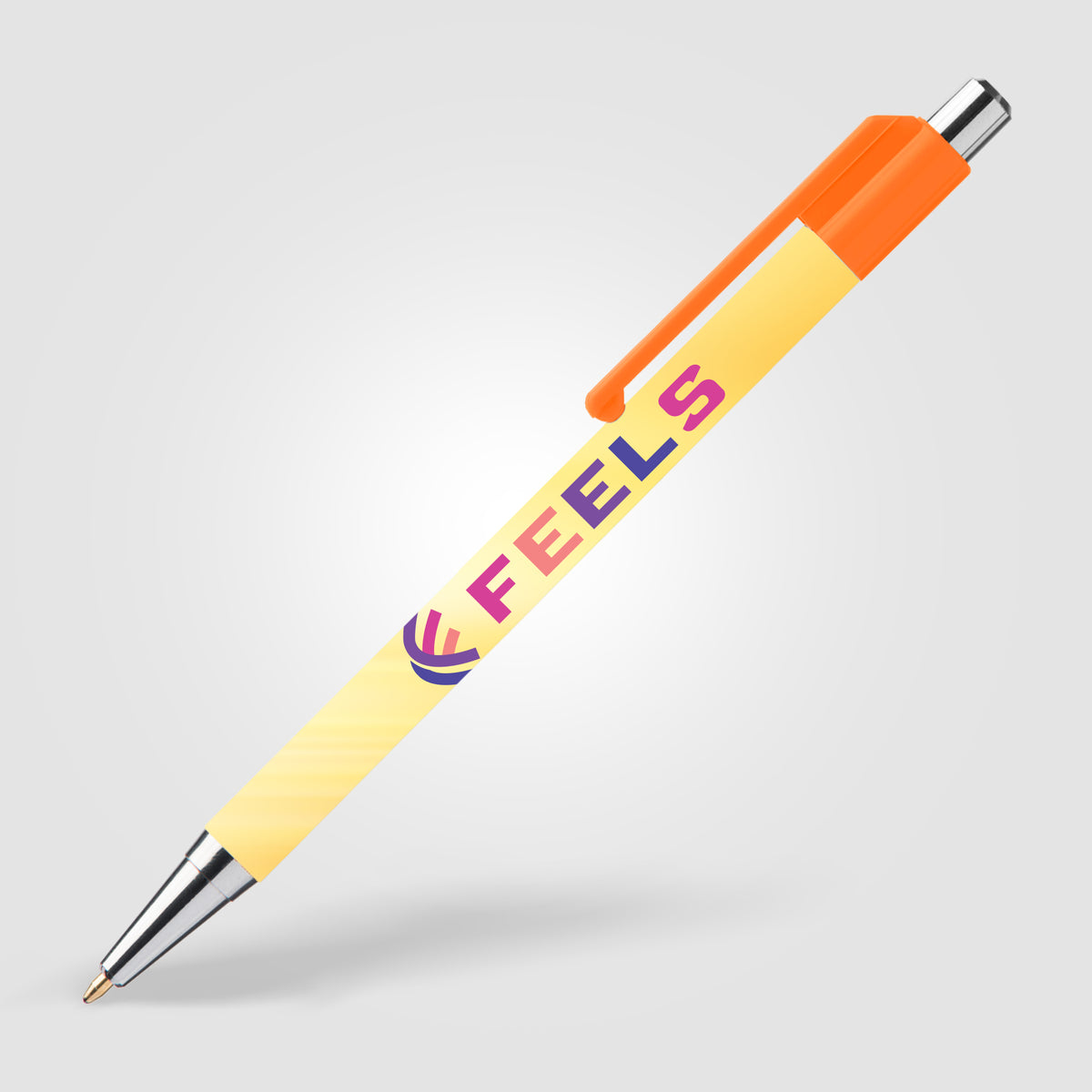 Stylo Astaire chrome avec embout coloré