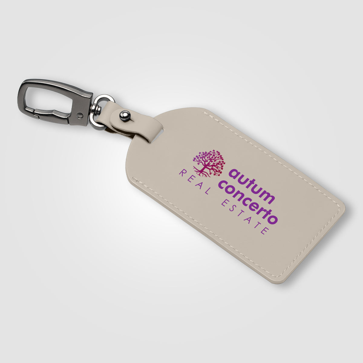 Étiquette de bagage Malmö en métal recyclé avec mousqueton – 6,5 × 17,5 cm