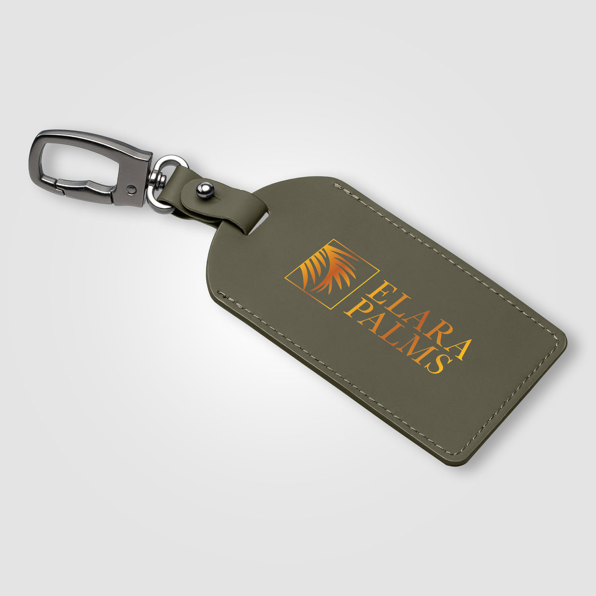 Étiquette de bagage Malmö en métal recyclé avec mousqueton – 6,5 × 17,5 cm