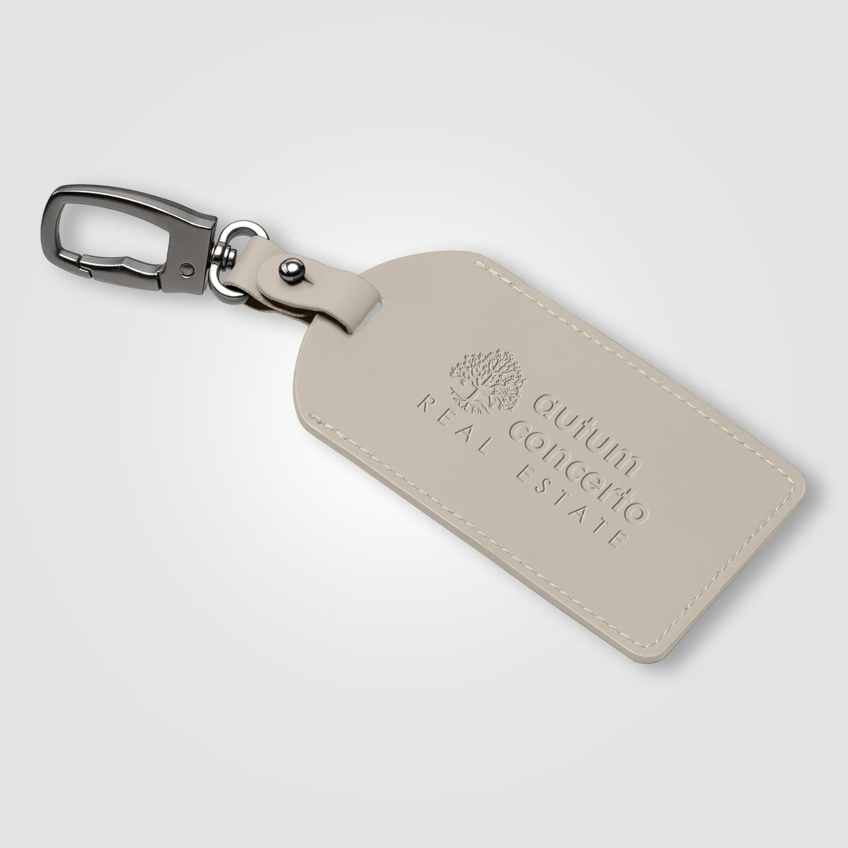 Étiquette de bagage Malmö en métal recyclé avec mousqueton – 6,5 × 17,5 cm