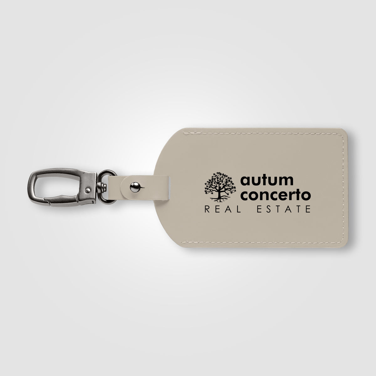 Étiquette de bagage Malmö en métal recyclé avec mousqueton – 6,5 × 17,5 cm