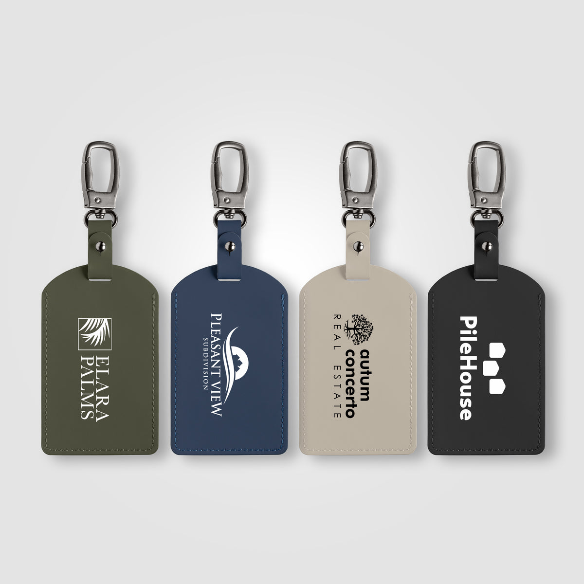 Étiquette de bagage Malmö en métal recyclé avec mousqueton – 6,5 × 17,5 cm