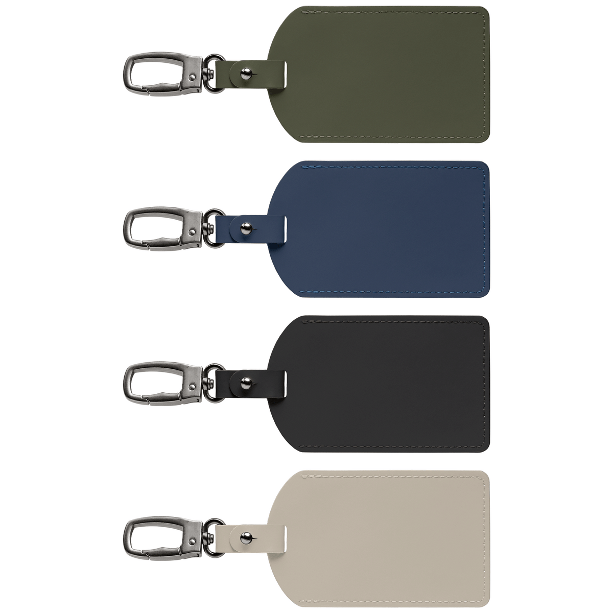 Étiquette de bagage Malmö en métal recyclé avec mousqueton – 6,5 × 17,5 cm