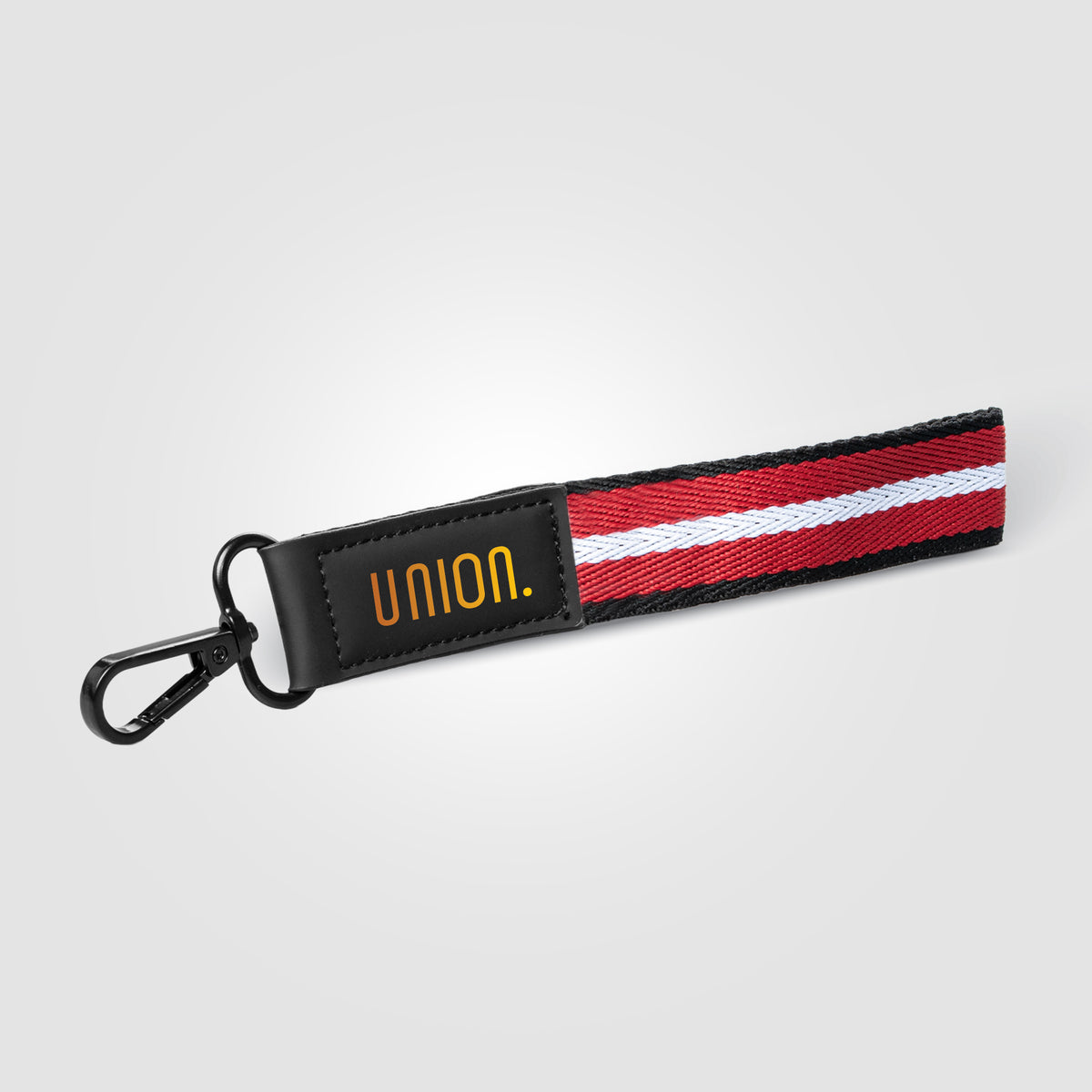 Porte-clés Newport en rPET tissé motif chevron avec mousqueton à pression – 19 × 2,5 cm