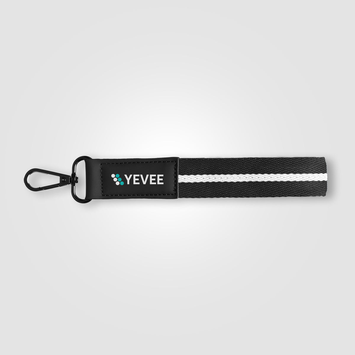 Porte-clés Newport en rPET tissé motif chevron avec mousqueton à pression – 19 × 2,5 cm